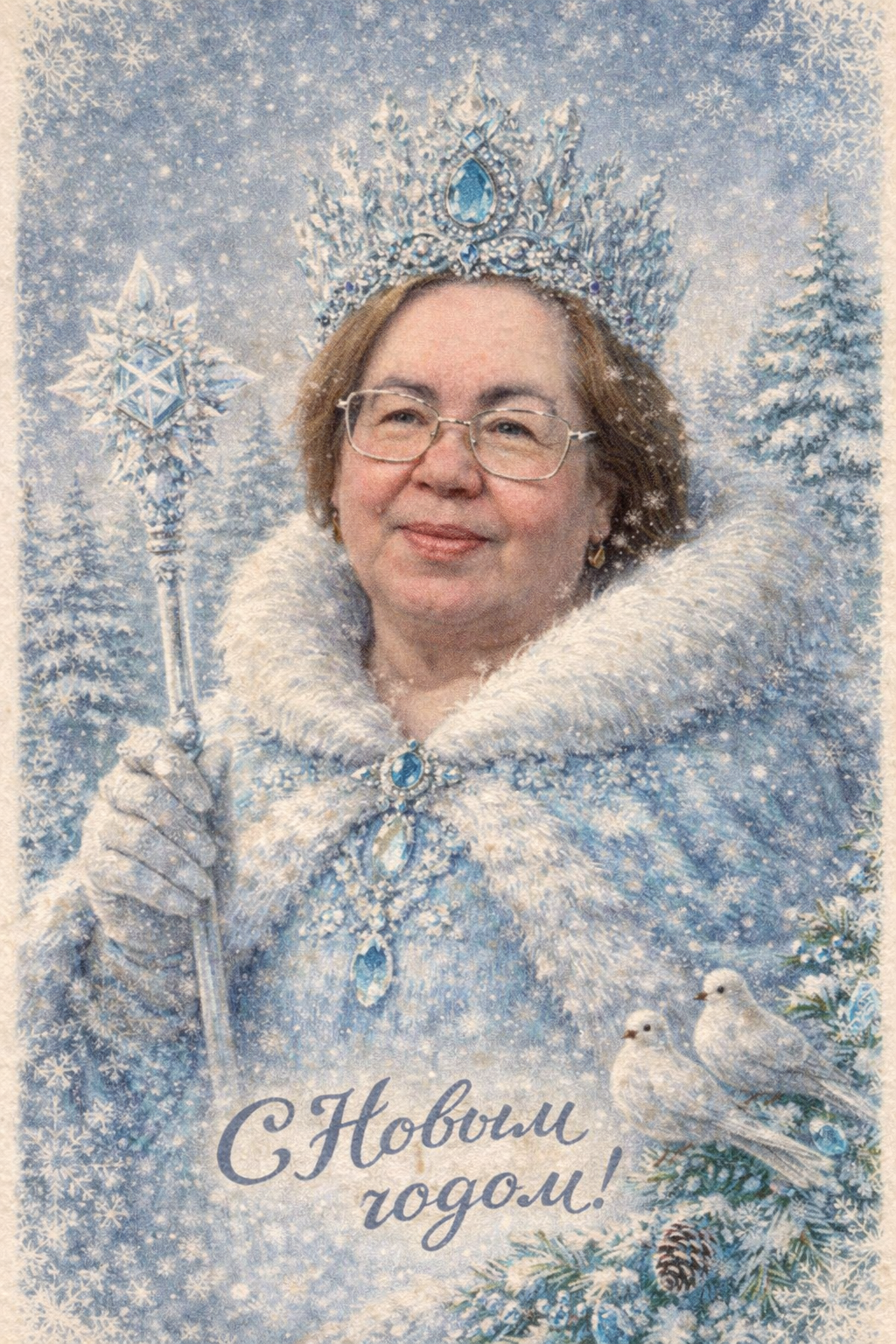 Пример новогодней открытки в стиле СССР